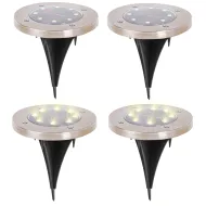 Solární zahradní LED světla 8 LED - 4 ks - teplá bílá